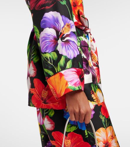 Camicia in seta con stampa floreale - Dolce&Gabbana - Modalova
