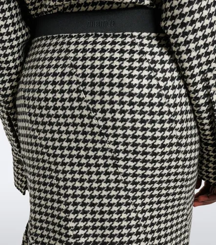 Ruffled houndstooth virgin wool midi skirt - The Attico - Modalova