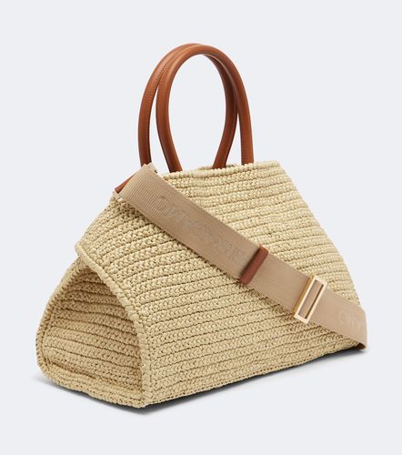 Borsa a spalla Hug Medium in rafia - Ferragamo - Modalova