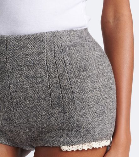 Herringbone wool and cashmere-blend shorts - Magda Butrym - Modalova