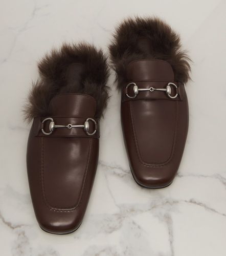 Larindo Horsebit shearling-lined leather mules - Gucci - Modalova