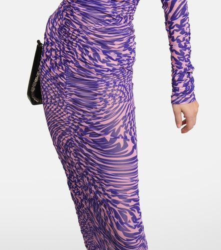 Abito midi in mesh con ruches - Mugler - Modalova