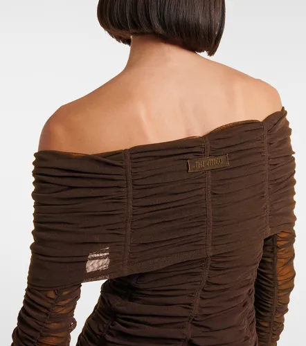 Ruched off-shoulder jersey top - The Attico - Modalova