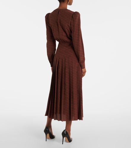 Vestido midi de seda estampado - Alessandra Rich - Modalova