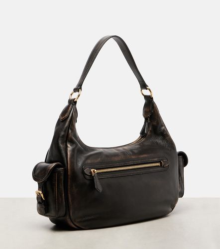 Distressed leather shoulder bag - Miu Miu - Modalova