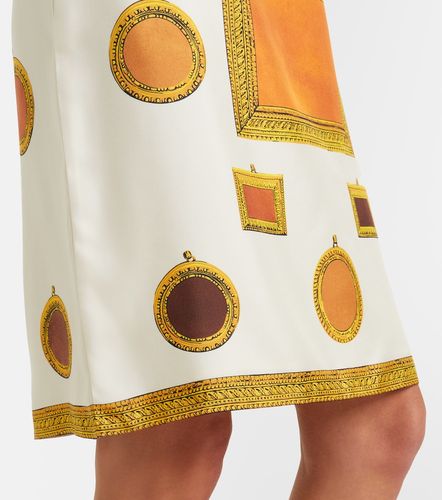 Printed silk twill pencil skirt - Versace - Modalova