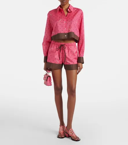 Shorts de algodón estampados con logo - Valentino - Modalova