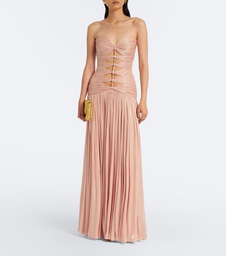 Ruched LurexÂ® georgette gown - Costarellos - Modalova