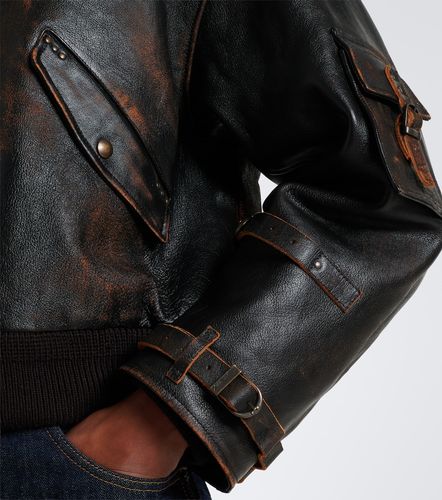 Lianne shearling-trimmed leather jacket - Ralph Lauren Collection - Modalova