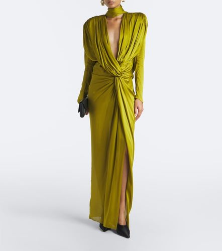 Balmain Abito lungo in raso di seta - Balmain - Modalova