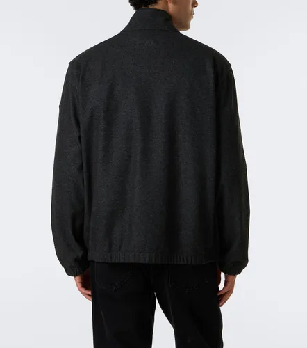 Leather-trimmed bomber jacket - Moncler - Modalova