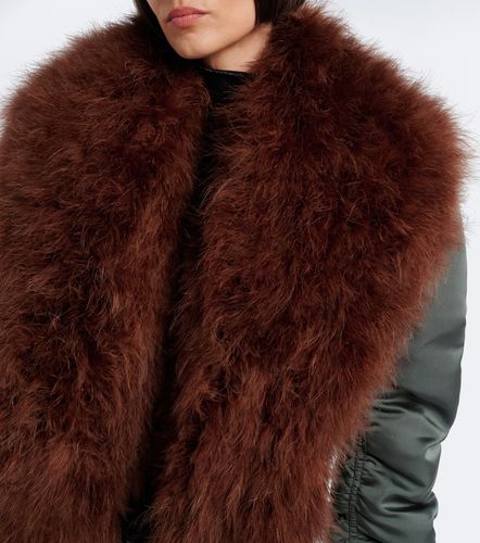 Chaqueta bomber de seda duquesa con plumas - Gucci - Modalova