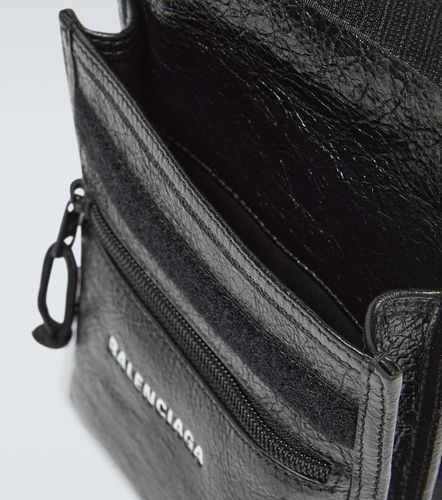 Explorer leather pouch with strap - Balenciaga - Modalova