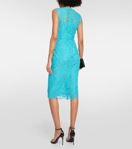 Abito midi in pizzo di misto cotone - Dolce&Gabbana - Modalova