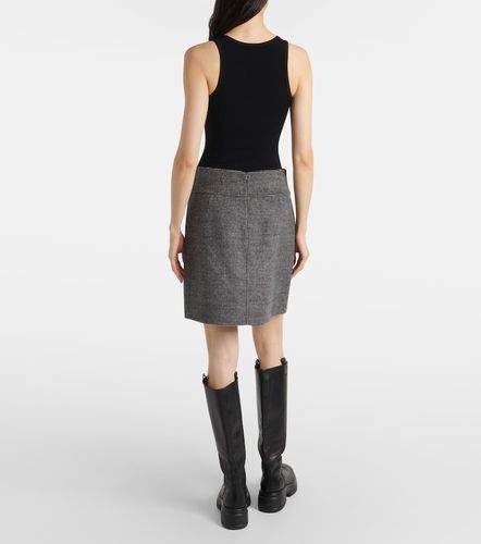 Stone houndstooth wool and mohair-blend miniskirt - 'S Max Mara - Modalova