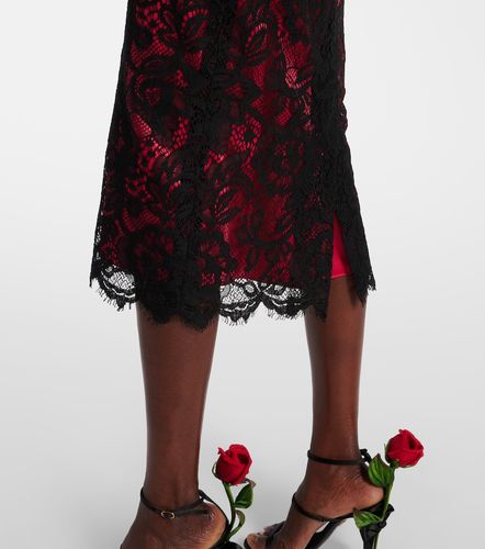 Midikleid aus Baumwollgemisch mit Spitze - Dolce&Gabbana - Modalova