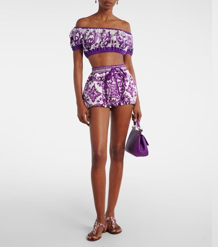 Crop top Majolica de algodón - Dolce&Gabbana - Modalova