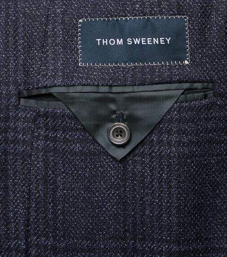 Blazer in lana e seta a quadri - Thom Sweeney - Modalova