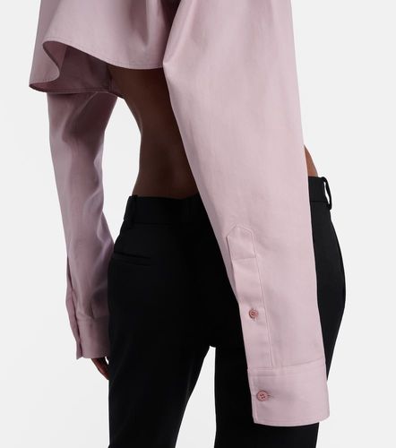 Camicia cropped in popeline di cotone e seta - Balenciaga - Modalova