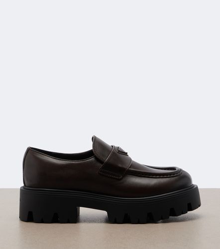 Prada Logo leather platform loafers - Prada - Modalova