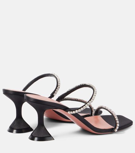 Gilda 70 embellished satin mules - Amina Muaddi - Modalova