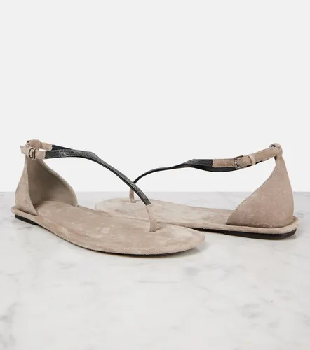 Monili suede thong sandals - Brunello Cucinelli - Modalova