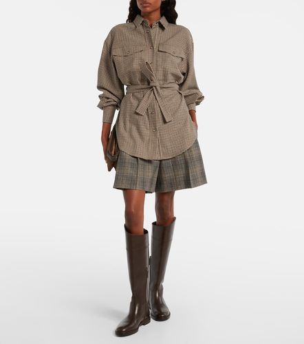 Checked virgin wool shorts - Brunello Cucinelli - Modalova