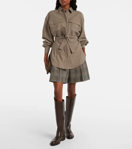 Checked virgin wool shorts - Brunello Cucinelli - Modalova