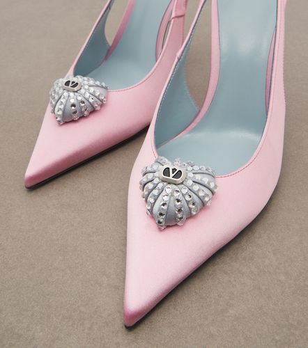 Cour Royal satin slingback pumps - Valentino Garavani - Modalova