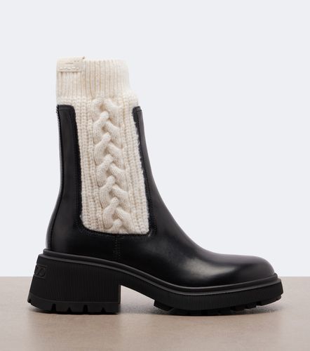 Tamia cable-knit leather ankle boots - Jimmy Choo - Modalova
