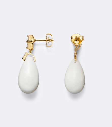 Pendientes de oro de 18 ct con ágatas blancas y diamantes - Suzanne Kalan - Modalova