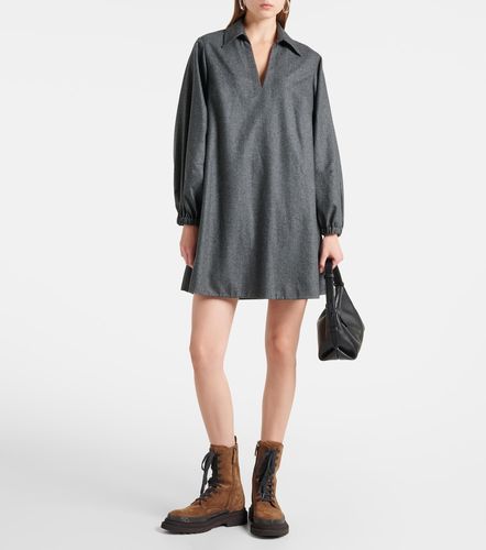 Balloon-sleeve flannel minidress - Brunello Cucinelli - Modalova