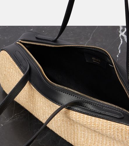 Simona leather-trimmed raffia shoulder bag - Khaite - Modalova
