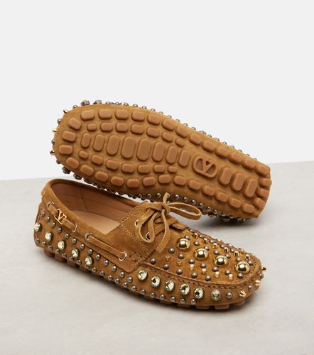 Fastaway embellished suede driving shoes - Valentino Garavani - Modalova