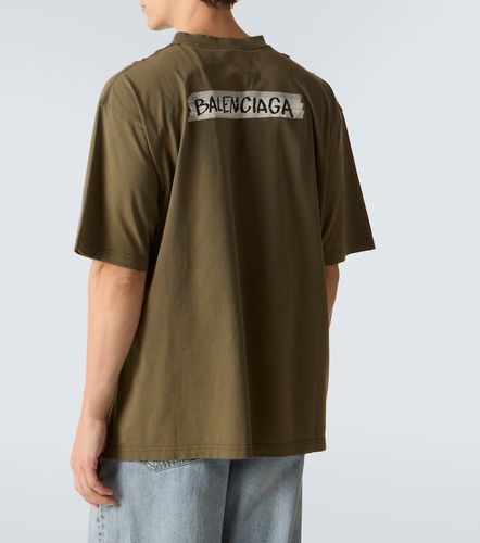 Camiseta de jersey de algodón con logo - Balenciaga - Modalova