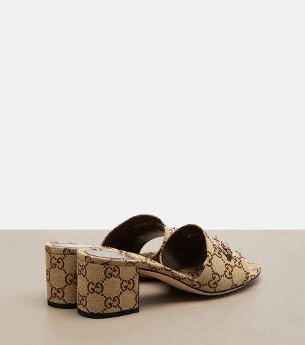 Gucci Mules Horsebit in canvas GG - Gucci - Modalova