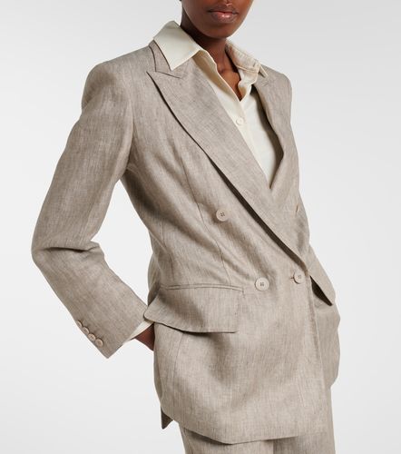 Olimpia double-breasted herringbone linen blazer - Max Mara - Modalova