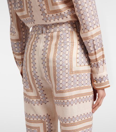 Printed cropped linen flared pants - Zimmermann - Modalova