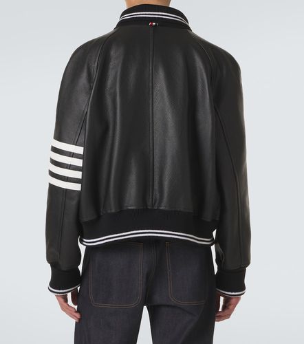 Bar leather bomber jacket - Thom Browne - Modalova
