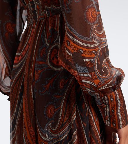 Vestido largo de seda con paisley y lazada - Etro - Modalova