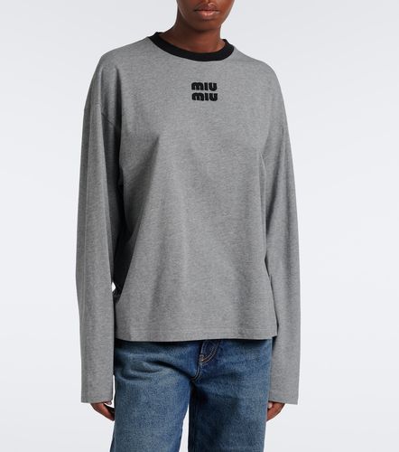 Camiseta oversized de jersey de algodón - Miu Miu - Modalova