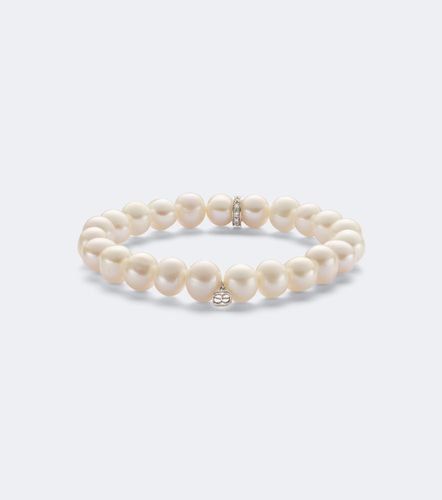 Bracciale in oro 14kt con perle d'acqua dolce e diamanti - Sydney Evan - Modalova