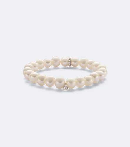 Pulsera de oro de 14 ct con perlas de agua dulce y diamantes - Sydney Evan - Modalova