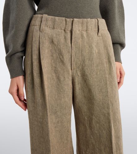 Pantaloni a gamba larga in lino e monile - Brunello Cucinelli - Modalova