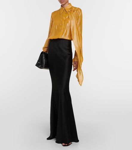 Blusa de lamé drapeada con lazada - Victoria Beckham - Modalova