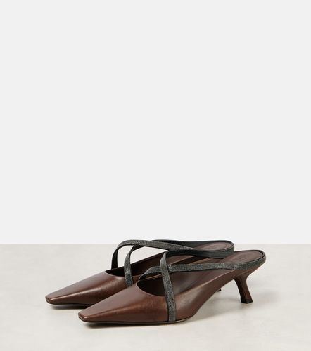 Monili leather mules - Brunello Cucinelli - Modalova