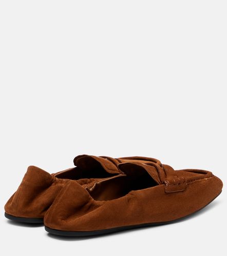 Miu Miu Mocassini in suede con logo - Miu Miu - Modalova