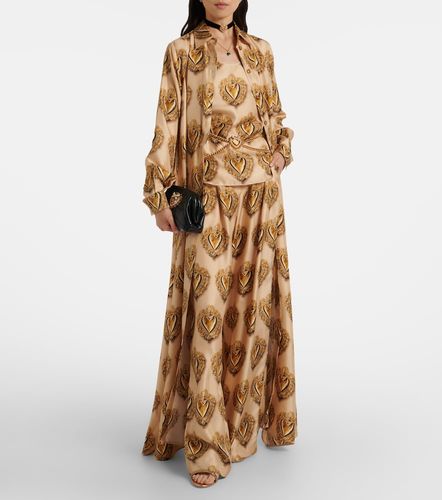 Vestido camisero de seda estampado - Dolce&Gabbana - Modalova