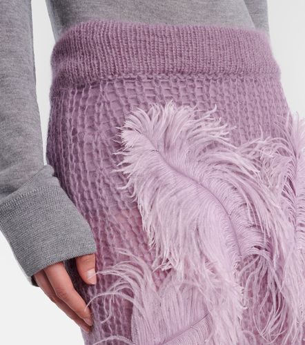 Gonna midi in maglia con piume - The Attico - Modalova