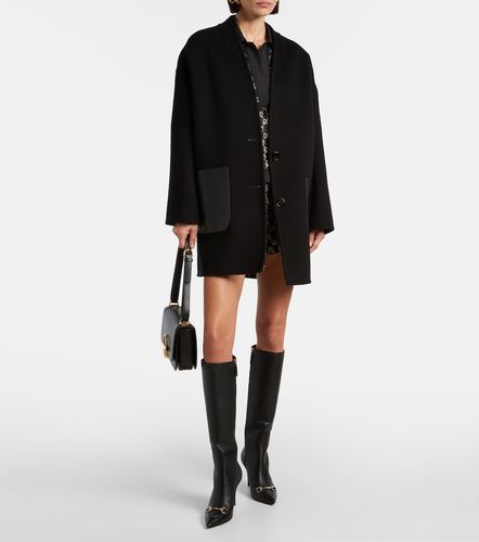 Caban reversible leather-trimmed wool coat - Gucci - Modalova
